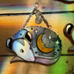 Sleepy Silver Moon Opossum Stained Glass Mini
