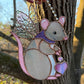 Grey Fairy Rat Stained Glass Suncatcher