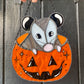 Trick-or-Treat Opossum Stained Glass Suncatcher