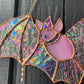 Bubblegum Bat Stained Glass Suncatcher