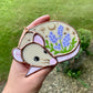 Mini Tan Lavender Rat Stained Glass Ornament