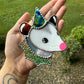 Dichroic Party Opossum Stained Glass Ornament