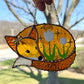 White Tulip Fox Mini Stained Glass Suncatcher