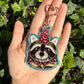 Pink Wizard Raccoon Holographic Acrylic Bag Charm