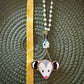Pearl Ghost Opossum Car Charm