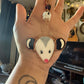 Pearl Ghost Opossum Car Charm