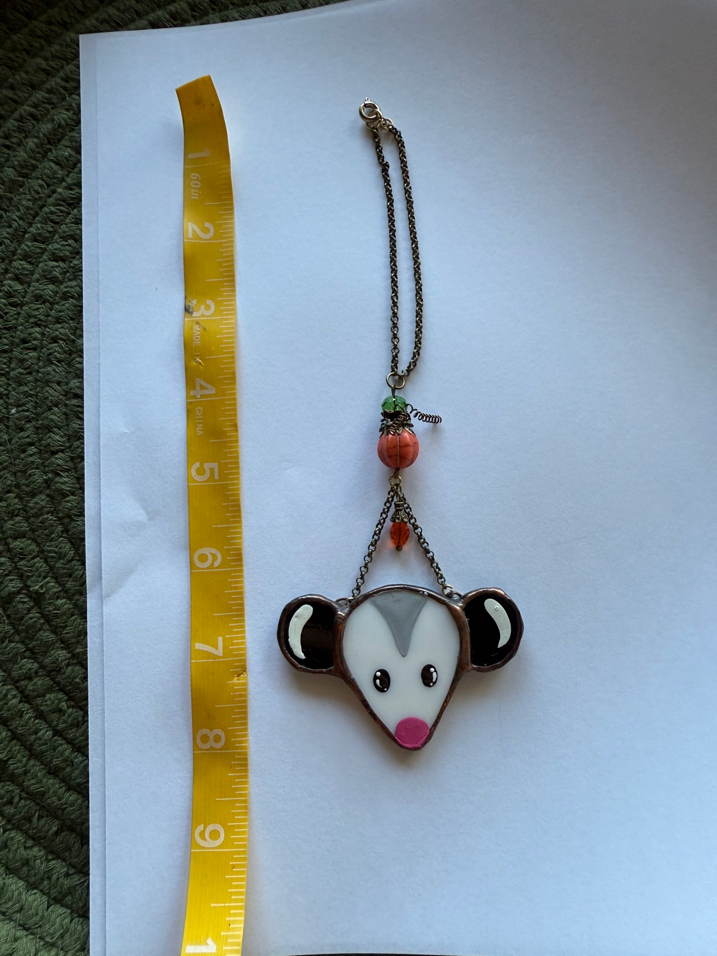 Pumpkin Opossum Car Charm