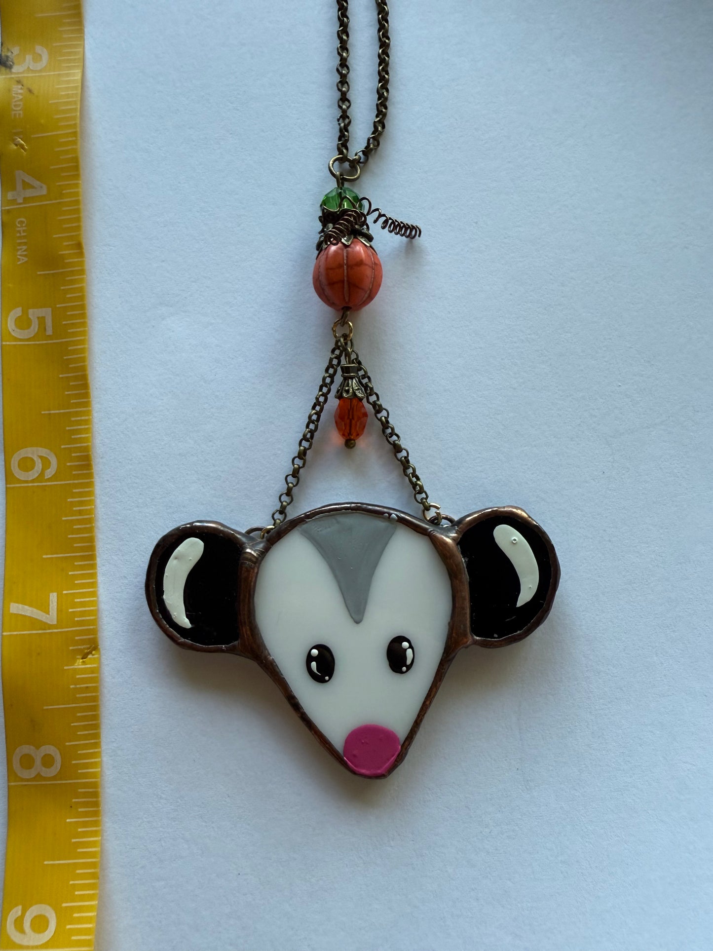 Pumpkin Opossum Car Charm