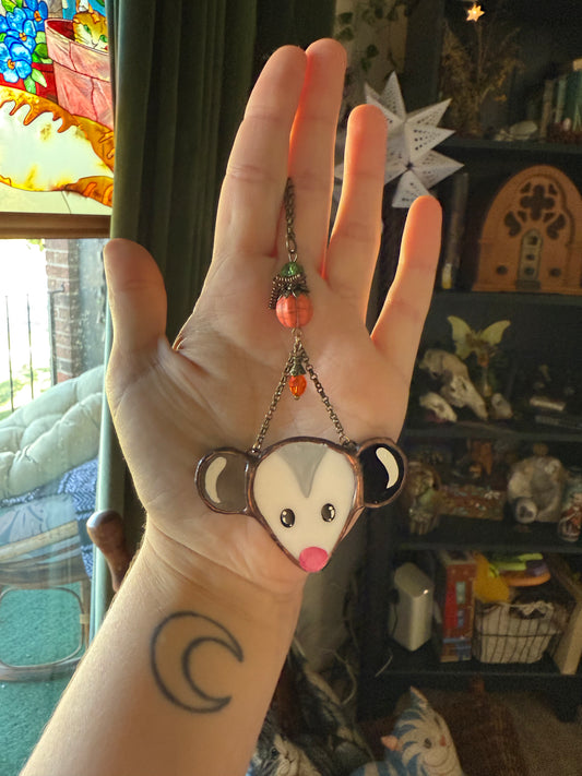 Pumpkin Opossum Car Charm