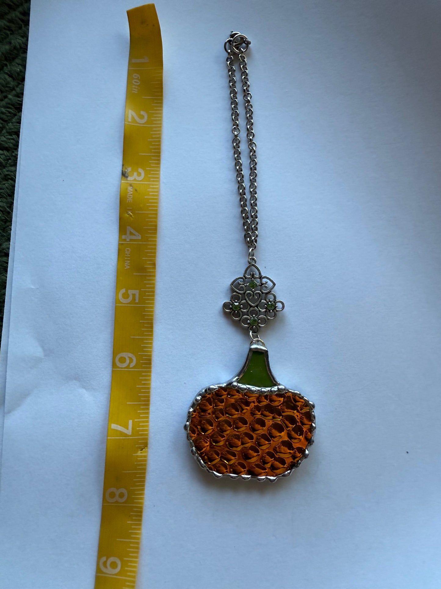 Silver Pumpkin Car Charm