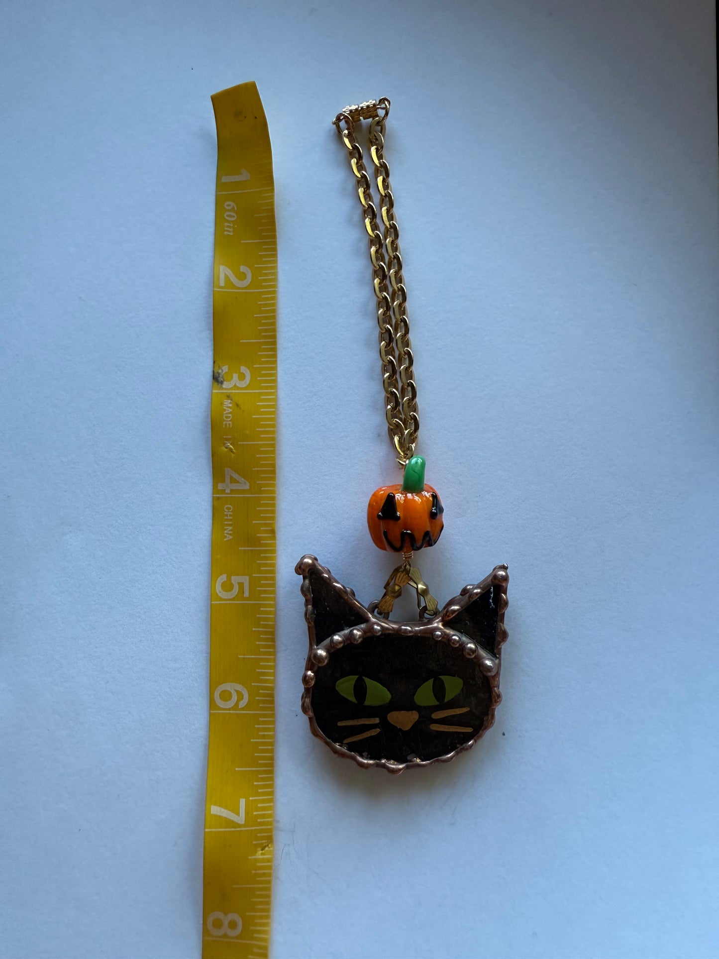Black Cat and Jack-o’-lantern Car Charm