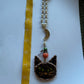 Black Cat and Pumpkin Moon Car Charm