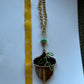 Golden Green Mushroom Acorn Car Charm