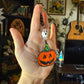 Jack-o’-lantern and Ghost Car Charm