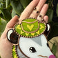 Mini Green and Gold Cowboy Opossum Stained Glass Suncatcher