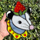 Strawberry Opossum Stained Glass Suncatcher
