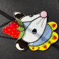 Strawberry Opossum Stained Glass Suncatcher