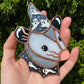 Mini Ghost Wizard Opossum Stained Glass Suncatcher