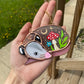 Mini Amanita Mushroom Sleepy Opossum Suncatcher