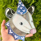 Purple Heart Stained Glass Opossum