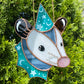 Blue Dream Wizard Opossum Stained Glass Suncatcher