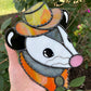 Tie Dye Cowboy Opossum Stained Glass Suncatcher
