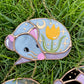 Sleepy Grey/White Tulip Rat Mini Stained Glass Ornament