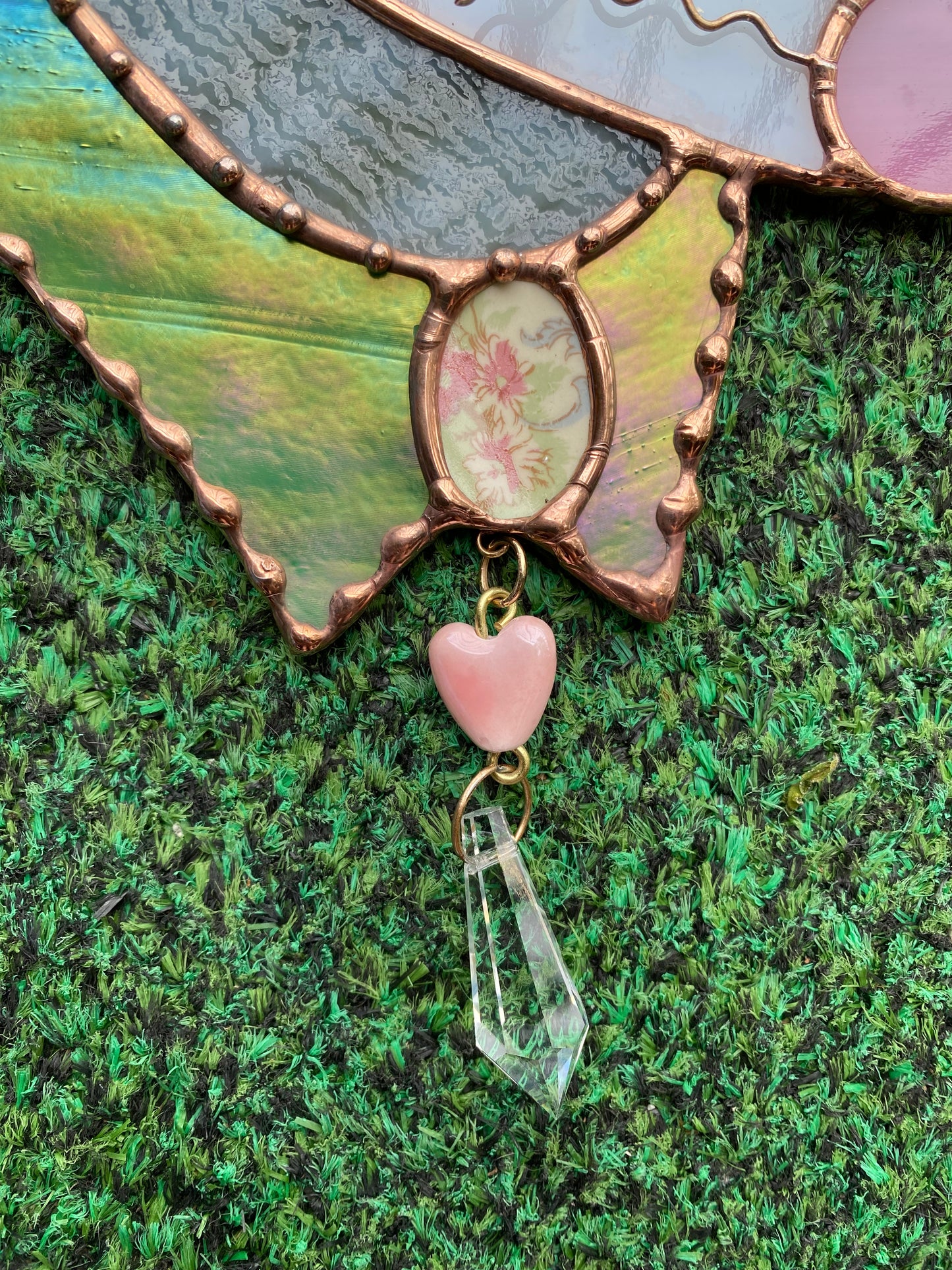 Love Cowboy Opossum Stained Glass Suncatcher