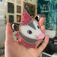 Mini Lovely Opossum Stained Glass Ornament