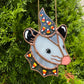 Mini Candycorn Wizard Opossum Stained Glass Suncatcher