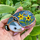 Mini Sleepy Sunflower Opossum Stained Glass Ornament