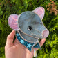 Gray Bandana Rat Stained Glass Suncatcher