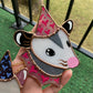 Mini Lovely Opossum Stained Glass Ornament