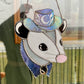 Purple Cowboy Opossum Stained Glass Suncatcher