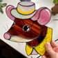 Banana Mouse Stained Glass Suncatcher