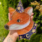 Royal Blue Wizard Fox Stained Glass Suncatcher