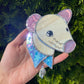 Iridescent Tan Bandana Rat Stained Glass Suncatcher