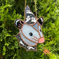 Mini Ghost Wizard Opossum Stained Glass Suncatcher