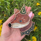 Dark Green Mini Wizard Fox Stained Glass Suncatcher