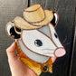 Golden Yellow Cowboy Opossum Stained Glass Suncatcher