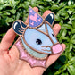Mini Pink and Purple Valentine Opossum Stained Glass Suncatcher