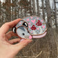 Mini Red (ver 2) Valentine Sleepy Opossum Stained Glass Suncatcher
