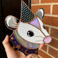 Purple Cosmic Wizard Opossum Stained Glass Suncatcher