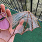 Pink Haze Wizard Bat Stained Glass Suncatcher