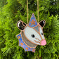 Iridescent Periwinkle Mini Wizard Opossum Stained Glass Suncatcher