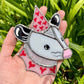 Mini Pink Valentine Opossum Stained Glass Suncatcher