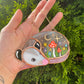 Wildflowers and Mushroom SleepyOpossum Mini Stained Glass Suncatcher
