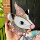 Warm Lavender SparkleWizard Opossum Stained Glass Suncatcher