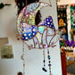 Blue Violet Mushroom Moon Stained Glass Suncatcher