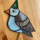 Wizard Pigeon Stained Glass Planter Stake